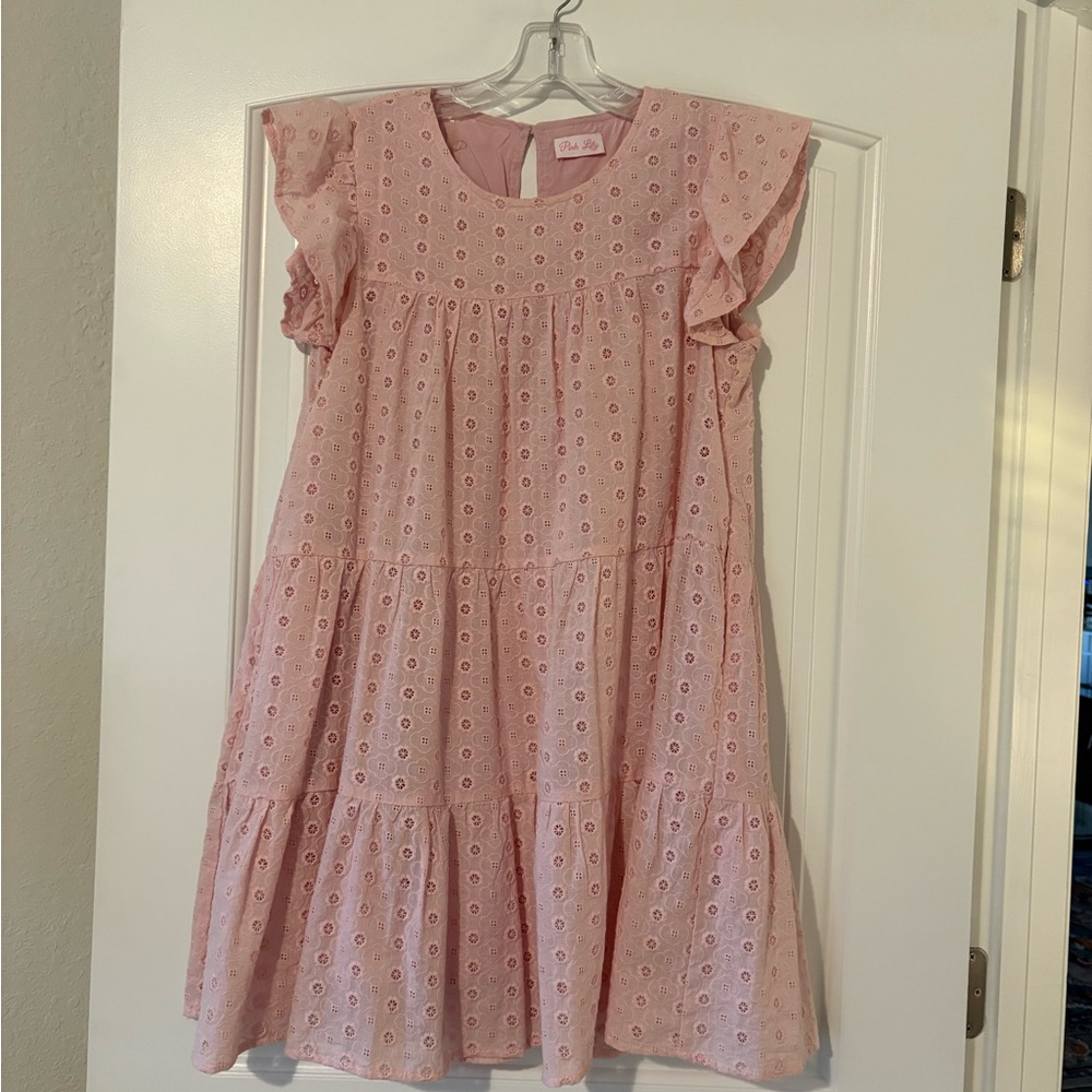 PINK LILY Tiered Baby Doll Mini Dress SZ Medium